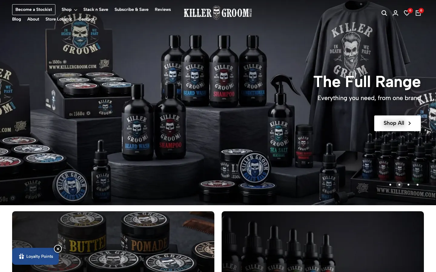 Killer Groom website, shown on a desktop screen